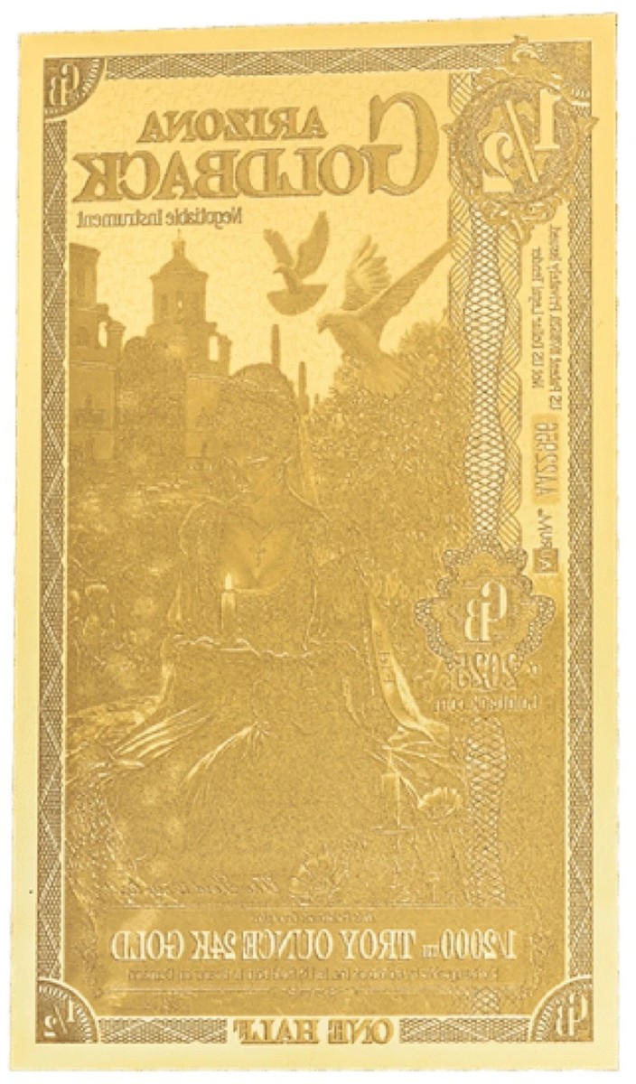Arizona 1/2 Goldback 2025 Gold Foil Note 1/2000th Troy Oz 24KT