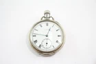 Elgin .925 Silver Open Face Pocket Watch Hand Wind WORKING