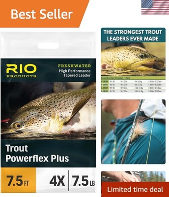Strongest 9ft Fly Fishing Leader - RIO Powerflex Plus 5x with Pre-Tied Loop