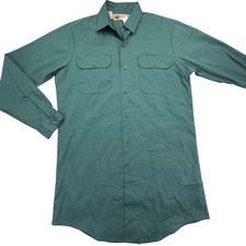 NOS Vintage Big Mac Work Shirt Mens M Tall Green Made USA JC Penny Button NWT