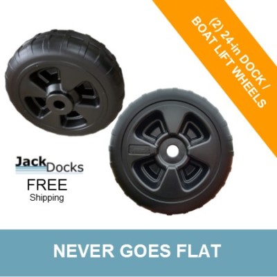 TWO 24/" Never-go-flat Plastic Boat Lift Wheels
