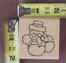 1 7/8" x 1 7/8" Teddy Bear DOTS Rubber Stamp