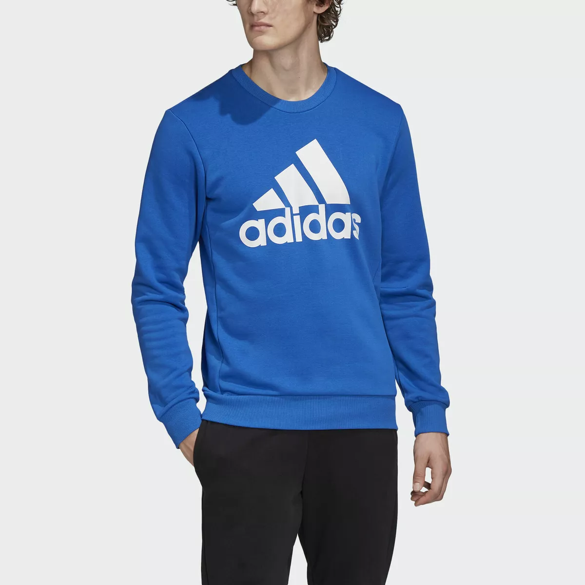 snigmord Match Brug for adidas Men&#039;s Must Haves Badge of Sport Crew Sweatshirt - XL Blue | eBay