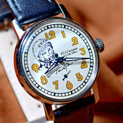 Vintage Pobeda Wristwatch Space Program Yuri Gagarin Soviet Watch USSR