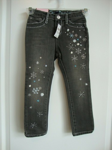 Baby Gap SNOWFLAKE Skinny Black Jeans Denim Pants Girl Size 5 5T 5 years NWT - Picture 11 of 11