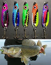 (5) Nickel  2 5/8"  Trolling Spoons Lake Erie Walleye Candy (Brass) 285NKLFES