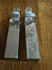 Vintage Wells Sterling Silver Wedding Bells Case and Perfume Glass Bottle Lot 2