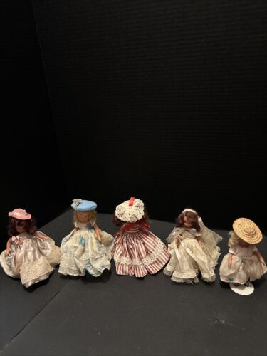 Vtg Assorted Lot Nancy Ann StoryBook Bisque Dolls 5  1936-1947, All With Stands - Picture 1 of 16