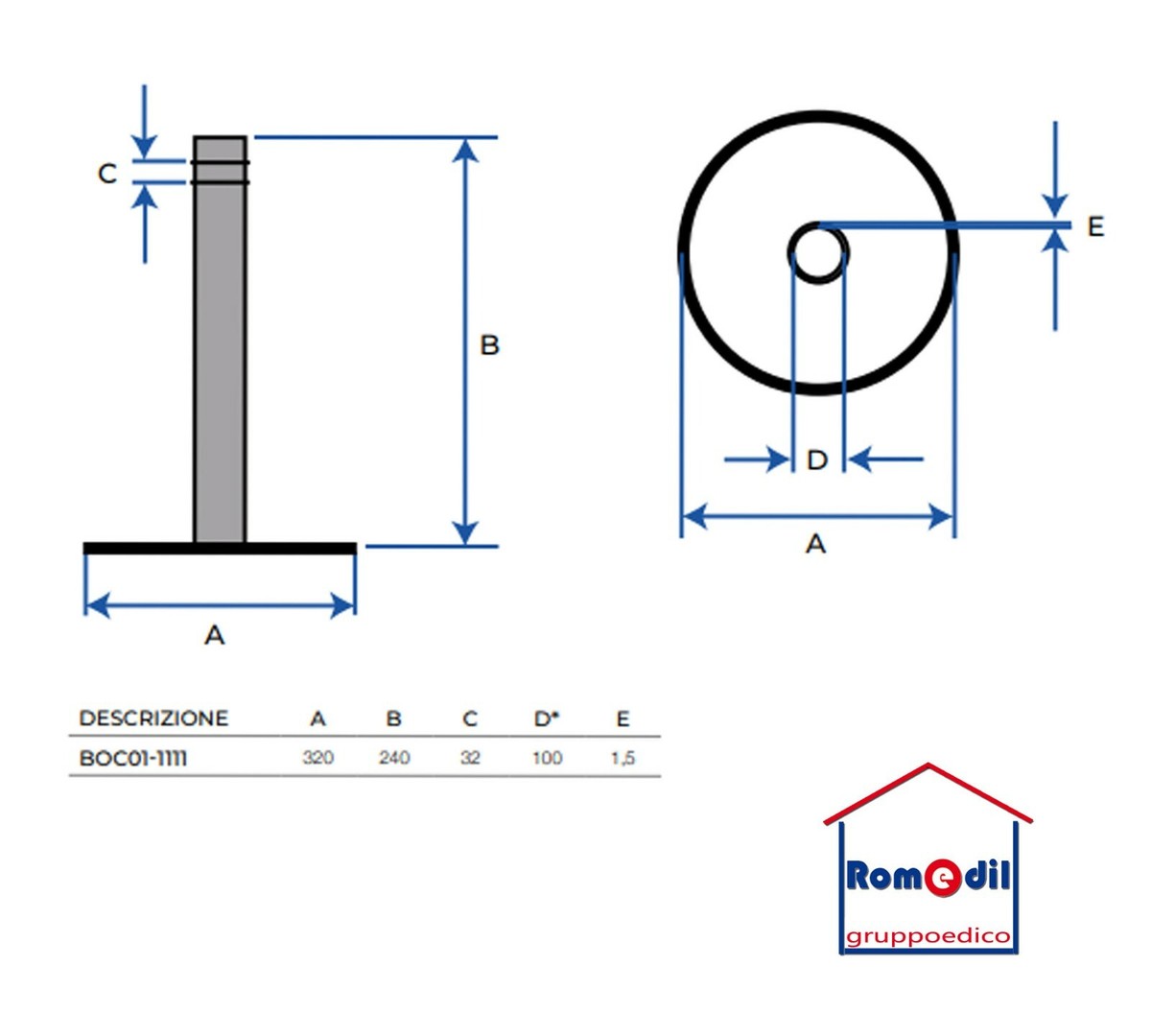 Bocchettone Scarico Per Terrazzi Diametro 60 Mm - In Neoprene Per Coperture Piane - Foto 11