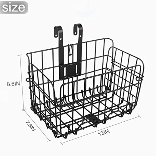 Folding Bike Basket,Lift-Off Front Bike Basket with Handles Easy Installation - Picture 3 of 7