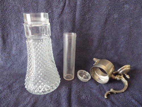 Collectible crystal jug with silver plated lid and ice container - Picture 12 of 17