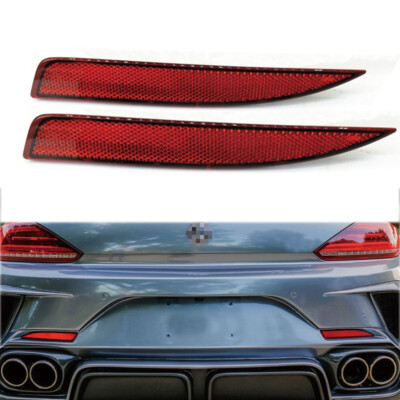 1 Pair Rear Bumper Warning Light Strip Cover For VW Scirocco R R-Line 2011-2015