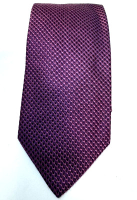 Paul Frederick 100% Silk Tie Purple Geometric Print
