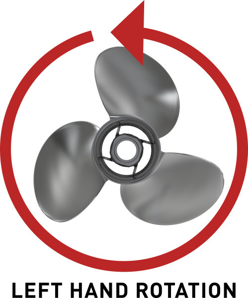 Mercury Enertia Eco Propeller 3 Blade SS 16 Dia 17P LH Comp 48