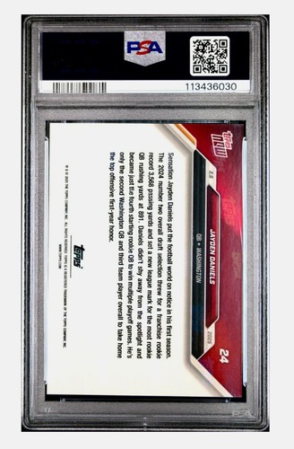 2024 Topps NOW 24 Jayden Daniels ROOKIE (RC) PSA 10 GEM-MT Washington Commanders - Zdjęcie 24 z 24