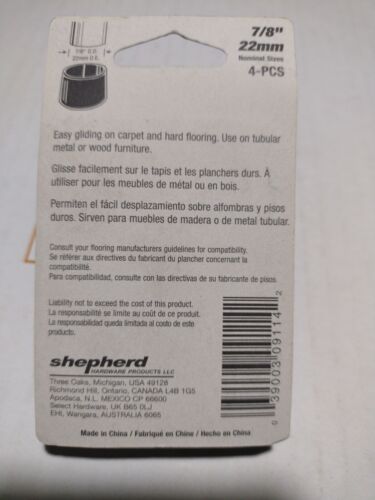 Shepherd Hardware 7/8" Punte per gambe in plastica nera #9114 - Foto 4 di 4