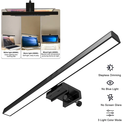 PC Monitor Lampe LED Screenbar Bildschirmlampe Lichtleiste 3000-6500K Dimmbar
