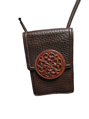 Brighton "Ferrara" Daytime Phone Organizer Crossbody Pebble Leather w/Dust Bag - Picture 3 of 11