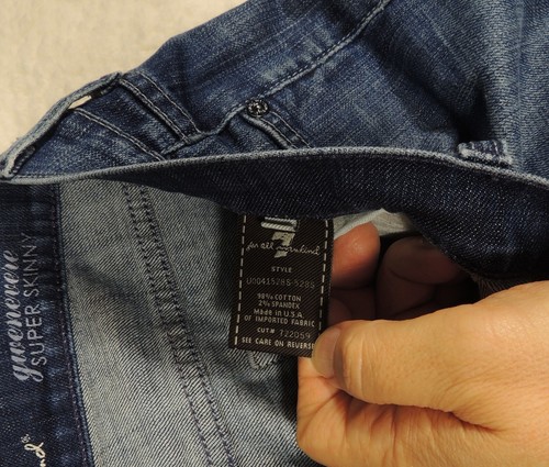 7 FOR ALL MANKIND GWENEVERE SUPER SKINNY Women’s Low Rise Dark Wash Jeans sz 30 - Picture 4 of 10