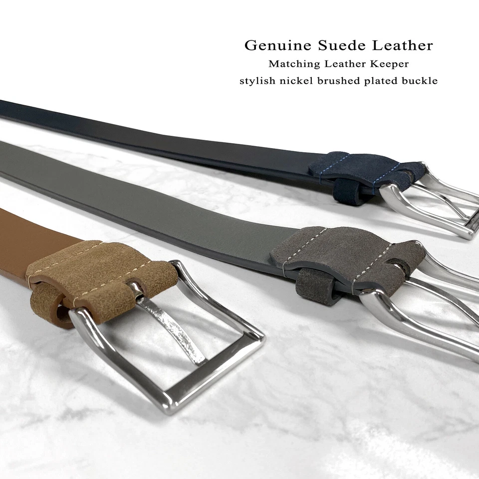 41101 Cinturón de gamuza de cuero genuino informal Jean Belt 1-1/2" (38 mm) de ancho Foto 3 de 4