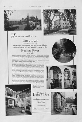 1928 Real Estate Ad Italian villa at Tarrytown, NY Willard S Burrows