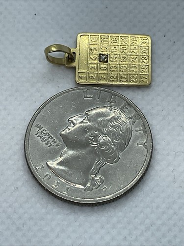 UNOAERRE ITALY Solid 18K (750) Yellow Gold Diamond PERSONALIZED CALENDAR Pendant - Picture 10 of 20