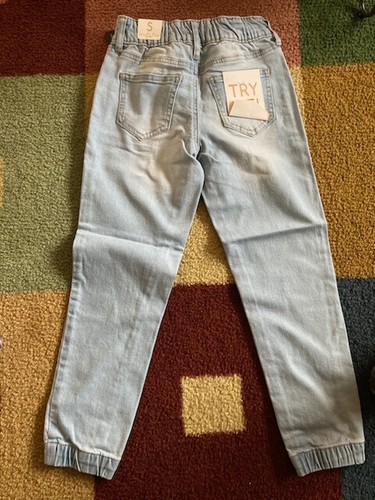 Celebrity Pink Girls Half Elastic Waist Denim Jogger - Picture 2 of 4