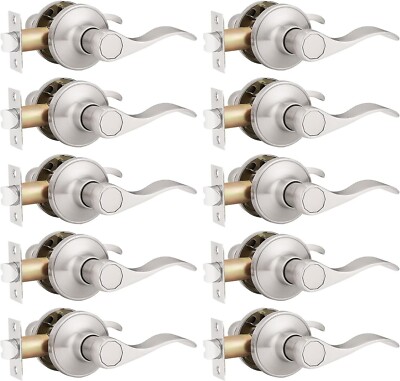 10PK Probrico Hallway Closet Satin Nickel Passage Door Lever Wave Style Handles