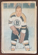 1953-54 PARKHURST #100 BILL QUACKENBUSH BOSTON BRUINS!! LAST CARD IN THE SET!!