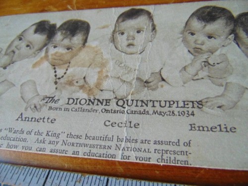 Vintage Dionne Quintuplets Bild - Northwestern Nat. Life Ins.- dickes Papier - Bild 3 von 5