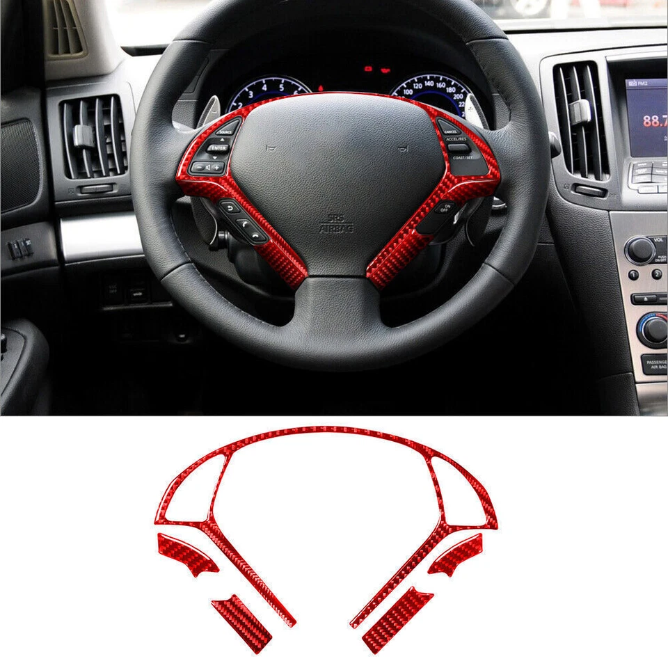 Kit de cubierta interior completo de fibra de carbono rojo para Infiniti G37 sedán 41 piezas Foto 2 de 4