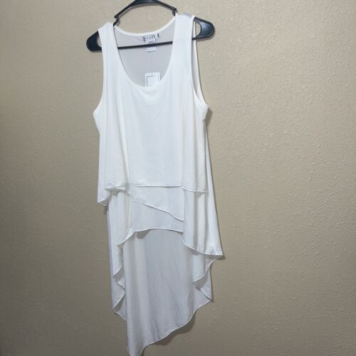 Adore Womens White TUNIC TOP SZ XL NEW - Picture 3 of 6