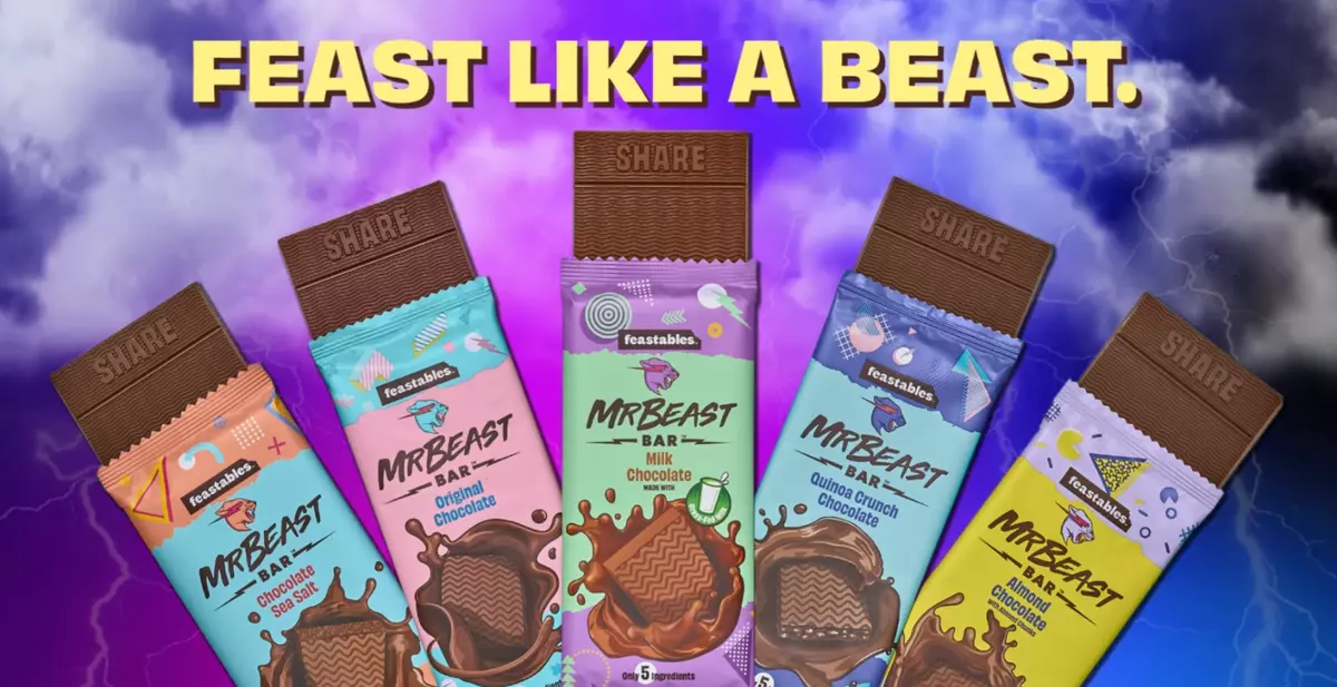 Feastables MrBeast Chocolate Bars , 2.1 oz (60g), 1 bar