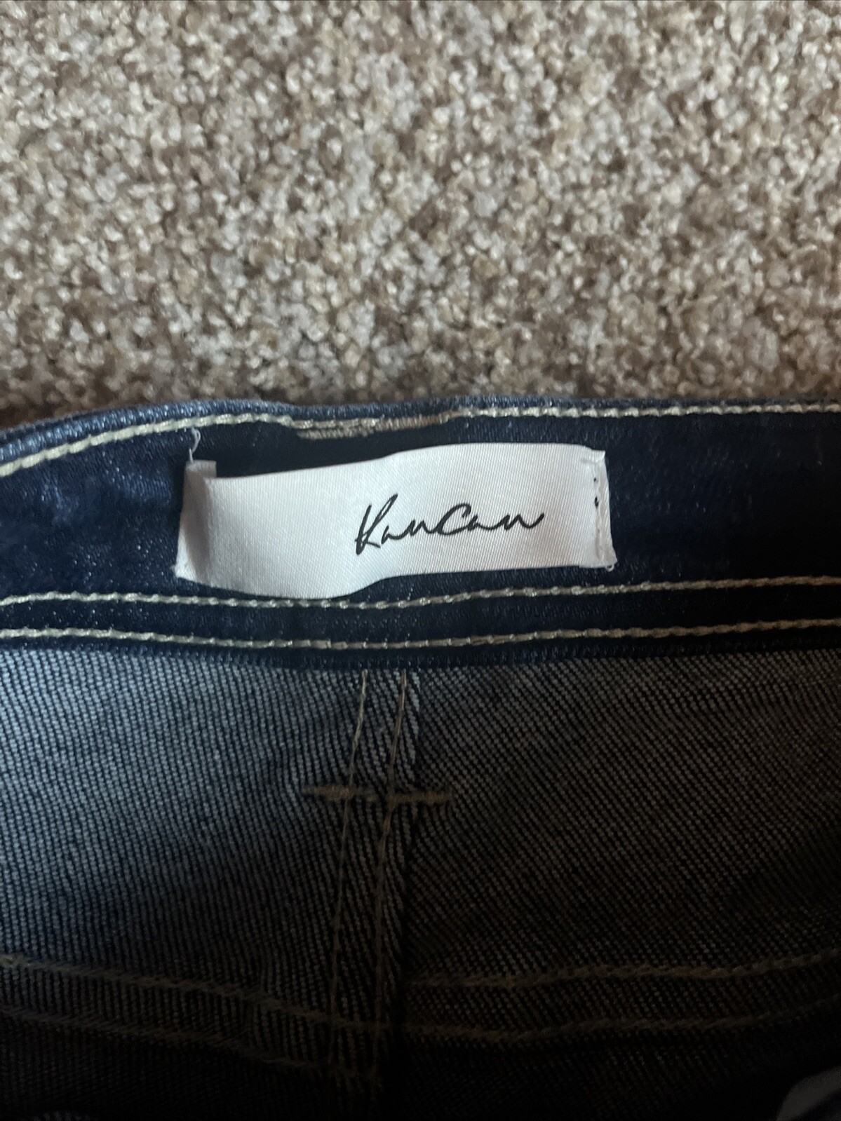 Kancan Signature Jeans Womens 9/28 Inseam 32 Blue High Rise Flare Raw Hem - View 5