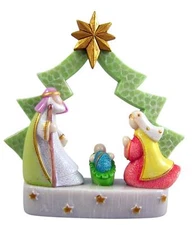 Nativity Scene Christmas Tree Figurine Holy Family 4" Holiday Statue Decor
