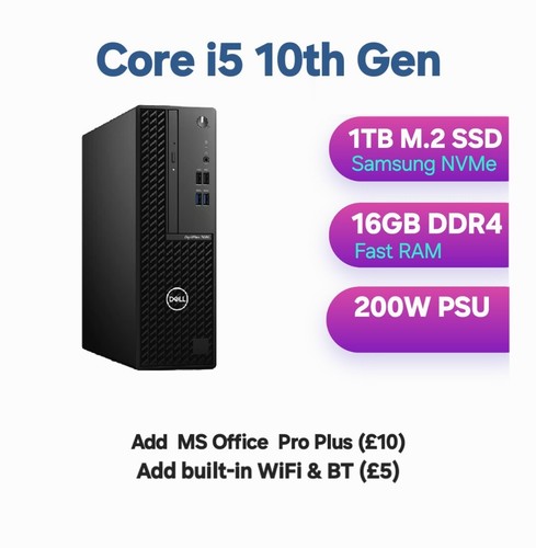 Dell OptiPlex SFF 3080 i5 10. Gen 16GB 256GB 1TB NVMe M2 Desktop PC