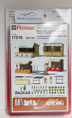 Preiser 17216 Spur H0 Verkaufsstände u Bausatz #NEU in OVP## Zubehör