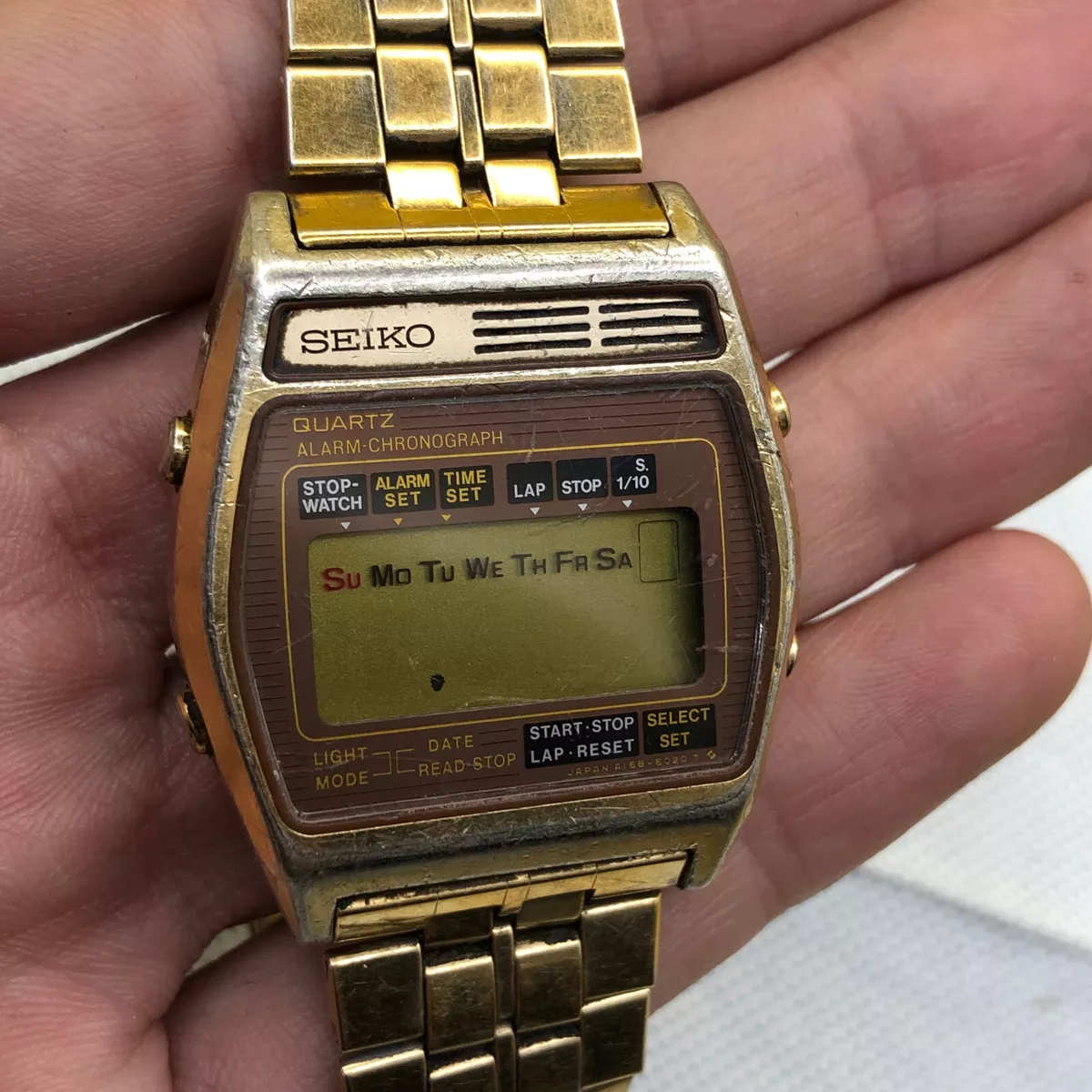 SEIKO A158 5040 JAPAN WATCH GOLD COLOR