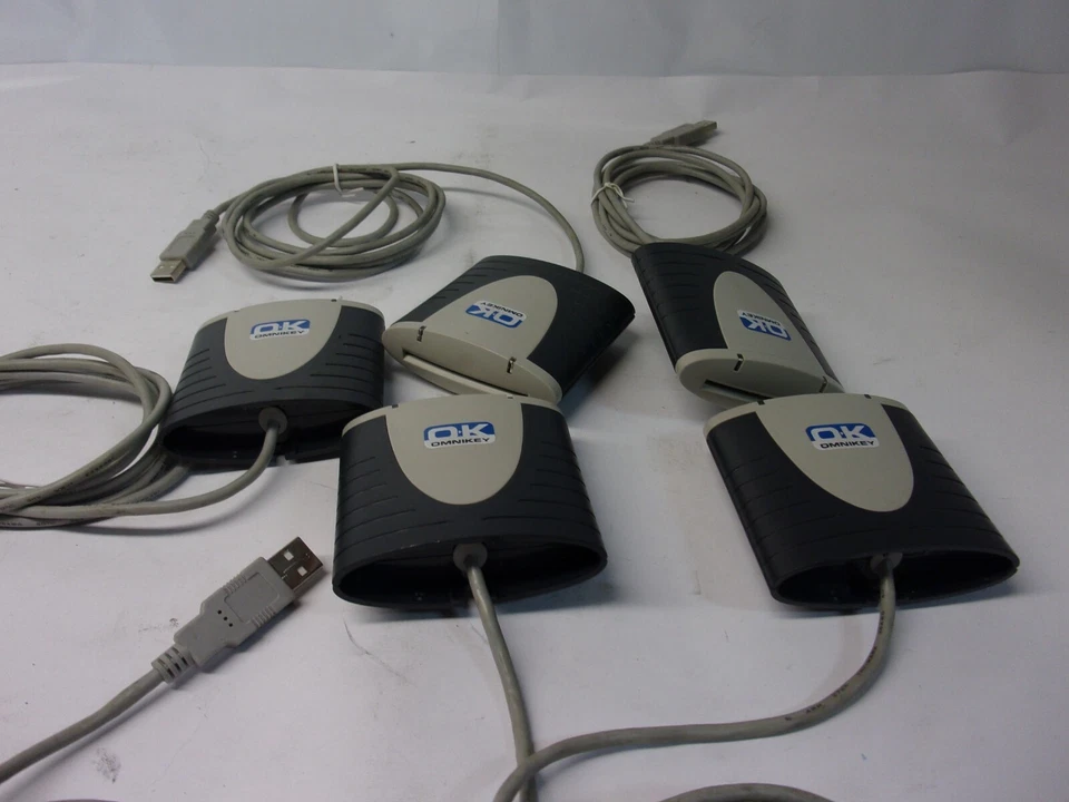 LOTE DE 5 HID OMNIKEY 3121 USB Lector de Tarjetas Inteligentes Parte # R31210095-1 Foto 2 de 4