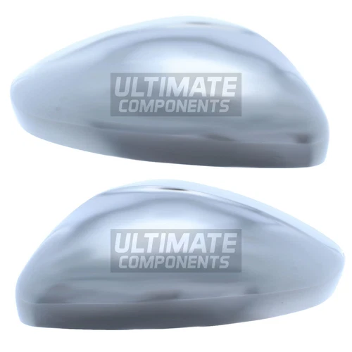 Peugeot 208 2012-2019 Wing Door Mirror Covers Caps Casings Chrome 1 Pair