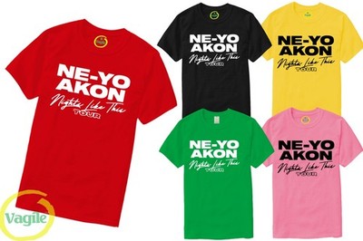 Ne Yo Akon T-Shirt Nights Like Tour inspiriert Konzert Unisex Erwachsene Kinder Tee Tops