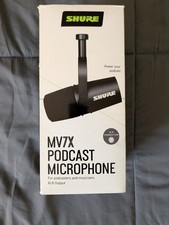 Shure MV7X XLR Dynamic Podcast Microphone Black Bonus 10ft FIBBR XLR Cable