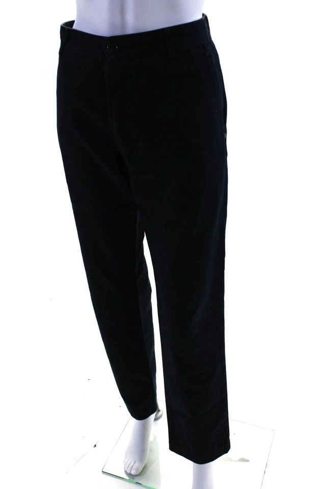 Pantalones chinos de pierna recta de tiro alto de algodón azul marino marca J para mujer talla 31 Foto 2 de 4