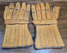 Vintage 1950s / 40s Leather Hockey Gloves Antique