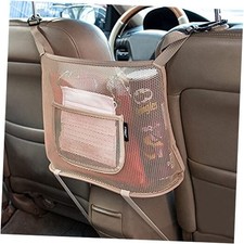 Car Organizers and Storage Mesh Bag, Purse Holder for Car, A3-Standard Beige