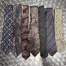 VTG Mix Lot of 7 Men's Silk Ties Classic Vintage