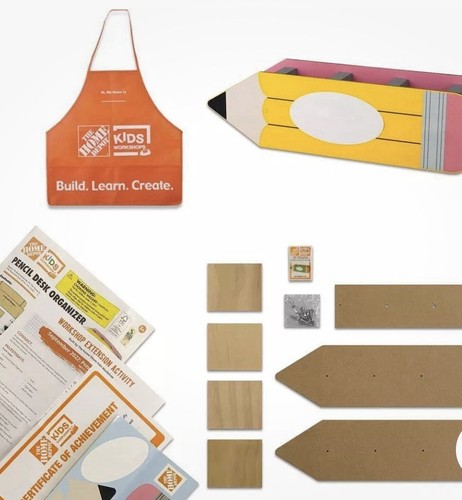 Home Depot 2022 Kids Workshop Kit Pencil Desk Organizer New Sealed Package DIY - Picture 1 of 4