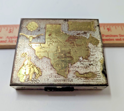 Vtg Ritz Texas Souvenir Coin Petty Cash Case 1950's