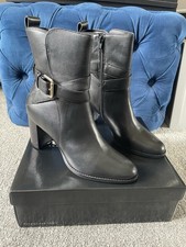 Women’s Dune London ‘Pier’ Black Leather Ankle Boots Size 7 - Brand New Unworn