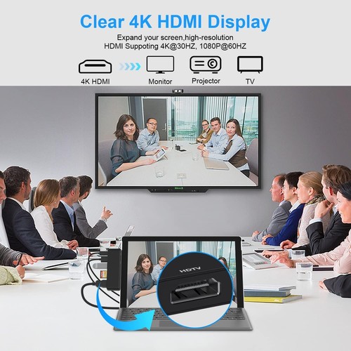 Surface Pro 9/10/11/X Accessories, 9 Docking Station with Black - Afbeelding 5 van 10